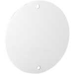 Bell Weatherproof Round Blank Cover, White - 4"