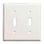2 Gang Switch Wall Plate - Double, White