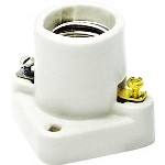 Lampholder Porcelain Cleat Socket, Md base ~ 660W - 250V, White