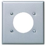 Power Outlet Plate, 2 Gang ~ Stainless Steel