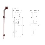 Black Cane Bolt, Adjustable ~ 1/2" x 18" 