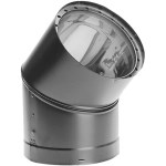 45 Degree Double Wall Elbow, Black - 6"