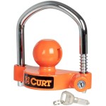 Curt Universal Trailer Coupler Lock, Orange - Fits 1-7/8" to 2-5/16" Ball