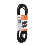 Prime Wire Outdoor Extension Cord, Black - 16/3, 15 Ft