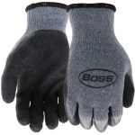 Boss Latex Coated Grip Gloves, Gray - Large