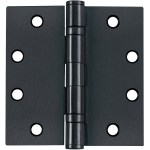 Tell Ball Bearing Hinge, Matte Black  4-1/2" x 4-1/2", 3pk