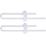 Slim-Line Slide Cabinet Lock, White - 2pk