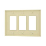 Decora Wall Plate, GFCI - 3-Gang, Ivory