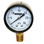 Merrill No-Lead Pressure Gauge - 0-30 PSI    2" Dial