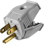 Clamptite 3-Wire Plug ~ 15 Amp, White