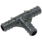 PEX Plastic Tee - 1/2" x 1/2" x 3/4", 2pk