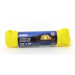Hollow Core Poly Rope   Yellow   1/4" x 50 Ft
