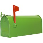 Standard Post Mount Steel Mailbox, Green 
