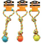 Chomper Rope Tugger with Spike Ball and Handle - 15"
