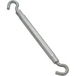 Hook & Hook Turnbuckle, Zinc - 3/8" x 16"