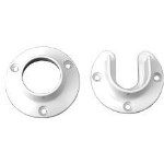 Closet Pole Socket Set ~ Heavy Duty Steel, White 