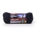 Nylon Paracord 550, Black - 5/32" x 100 Ft
