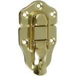 Draw Latch w/Lockable Eye, Brass Finish - 3.65" L x 1.76" W