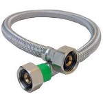 Braided Stainless Steel Faucet Connector ~ 1/2" FIP x 1/2"  FIP x 9" L