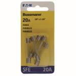 Bussmann SFE-20 Glass Fuse - 20 Amp, 5pk