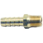 Brass Barbed Hose End, Male  1/4" NPT x 3/8" Barb