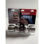 Elite Security Keyed Entry Ball Knob - Satin Nickel