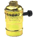 Turn Knob Lampholder, 3-Way  ~ 250 Watt, Polished Gilt