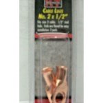 K-T Industries Copper Cable Lug - 2 Gauge x 1/2" Stud, 2pk