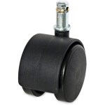 Dual Wheel Furniture Caster, Black Nylon - 2"