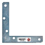 Flat Corner Brace, Zinc Plated ~ 6" x 1" x .08"