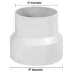 Increaser/Reducer Adapter - 3"-4", White
