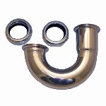 Larsen Satin Chrome Kitchen Drain J-Bend, 22 Gauge   1-1/4"