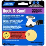 Norton 5" Hook & Loop Sanding Disc, 220 Grit - 4pk