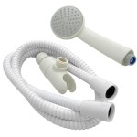 White Single Faucet Hand Shower ~ 59"