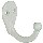 Single  Prong Clothes Hook,  White  