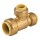 Push Fit Brass Tee - 3/4" x 3/4" x 1/2"