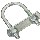 Zinc U Bolt ~ 1 1/8 x 2 1/4 Inches