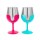 Wine Tumbler Set,  Blue & Pink ~ 8 oz