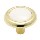 Knob - Polished Brass Finish with White Plastic Insert