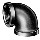 90 Degree Reducing Elbow - Black Steel - 1 x 3/4 inch