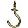 Cup Hook,  Solid Brass - 1" ~ Pack of 4