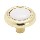 Knob - Polished Brass Finish with Ceramic Inset - 1.25 inch