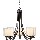 El Dorado Chandelier, 5 Light ~ Ebony Glaze