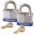 Tumbler Padlock, KA=2/Steel Pin/Laminated/Pk of 2