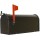 Standard Post Mount Steel T-1 Mailbox, Black Finish