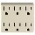 Grounding Adapter, 6 Outlet  ~ 15 Amp, White