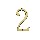 Solid Brass #2 House Number - 6 inches.