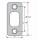 Kwikset Round Corner Deadbolt Strike, Polished Brass - 1" x 2-1/4"