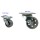 Industrial Cast Iron Silver Wheel w/HD Ball-Bearing Swivel & Plate Mount, 1" W x 2" D