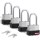 Laminated Padlock, Keyed Alike - 1-9/16", 1-1/2" Shackle, 4pk